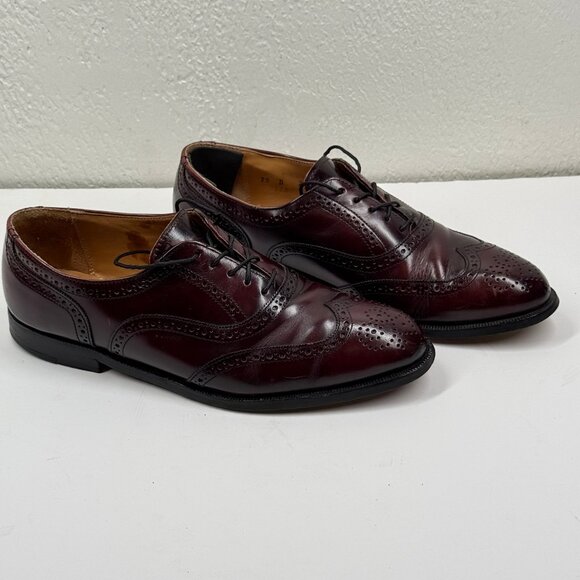 Vintage Cole Haan Oxford Brogue Dress Shoes Wingtip Burgundy Leather SIze 9.5D - Picture 1 of 14